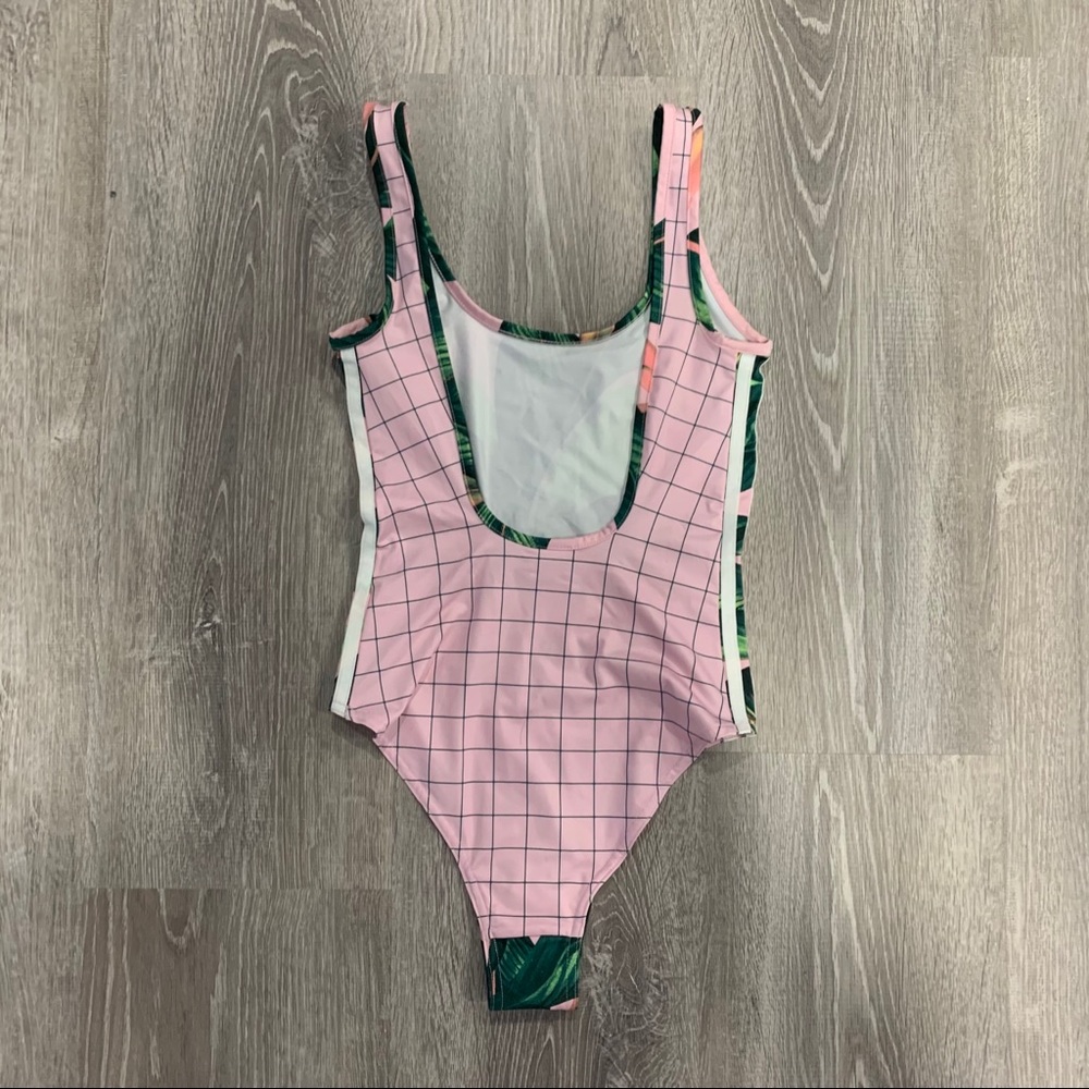 FARM Rio Pink Tropical Leaf One-Piece Bodysuit - Picture 4 of 6